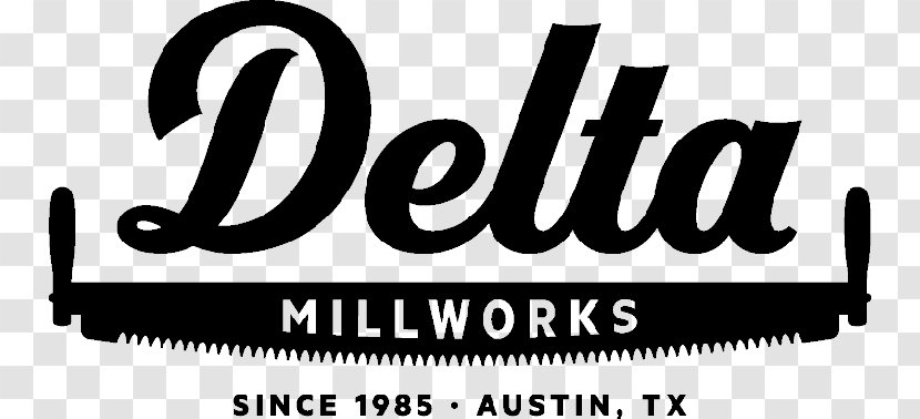 Delta Millworks Logo Yakisugi Siding Wood - Black And White - Text Transparent PNG