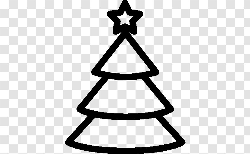 Christmas Tree New Year - Black And White - Hand Drawn Transparent PNG