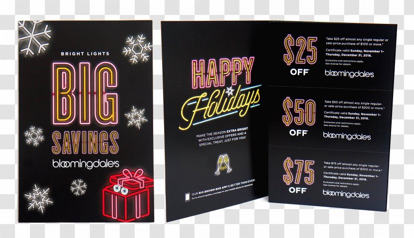 Bloomingdale's Holiday Flyer Christmas Gift Transparent PNG