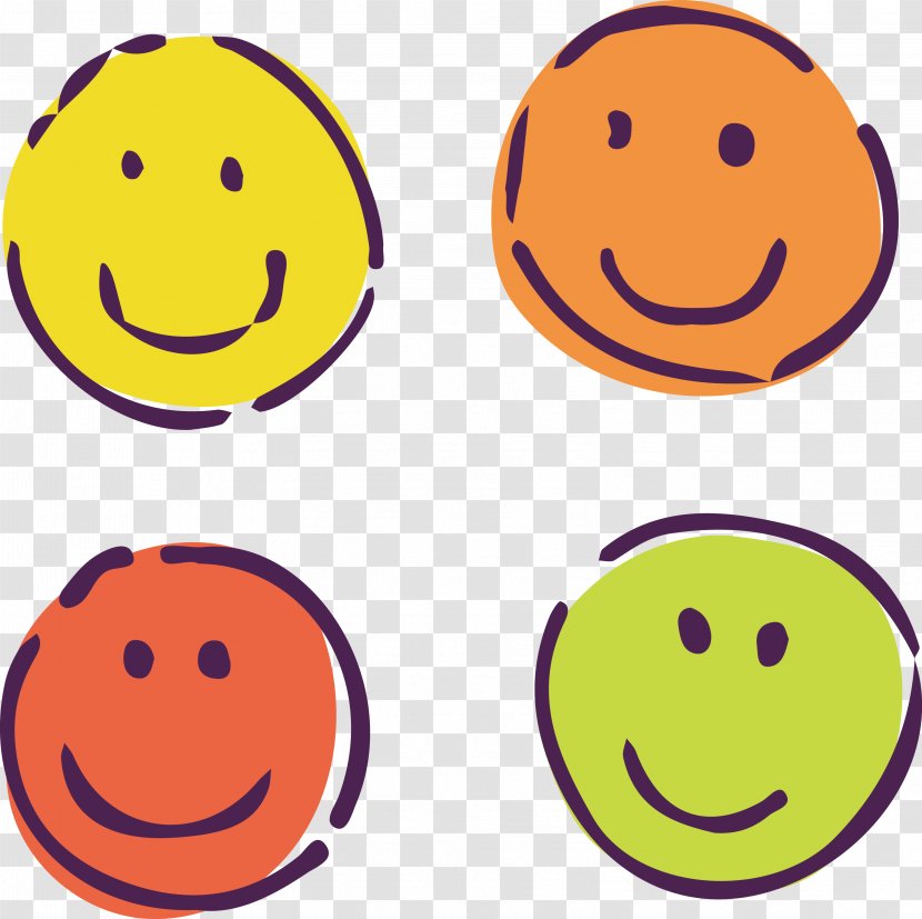 Smiley Cartoon Clip Art - Drawing - Four Cartoons Smile Transparent PNG