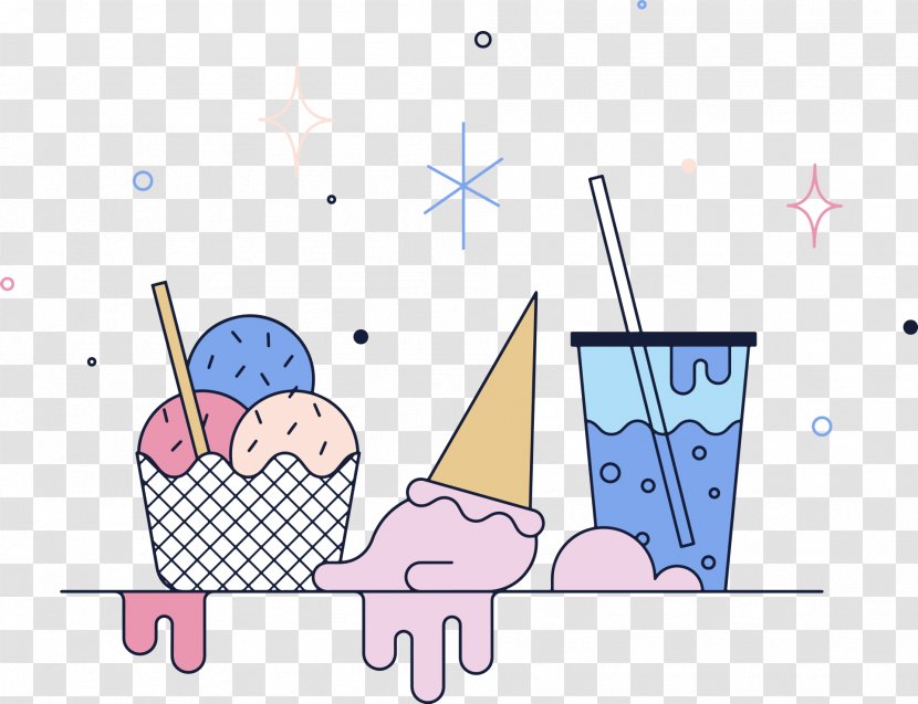 Ice Cream Cones Illustration - Flower - Vector Transparent PNG
