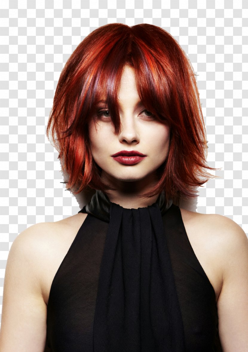 Long Hair Capelli Hairstyle Bob Cut Red - Woman - Model Transparent PNG