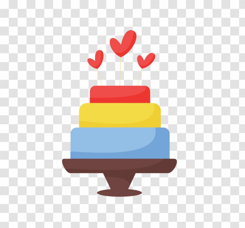 Cake Illustration - Vector Valentine's Day Love Tricolor Decoration Material Transparent PNG