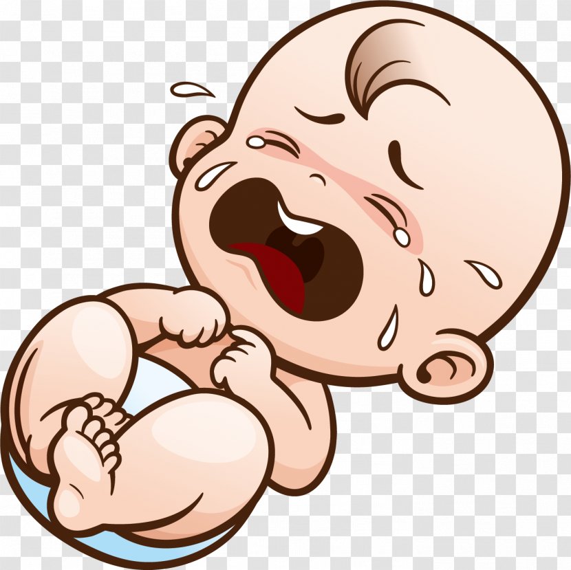 Crying Cartoon Infant Clip Art - Frame - Sad Baby Transparent PNG.