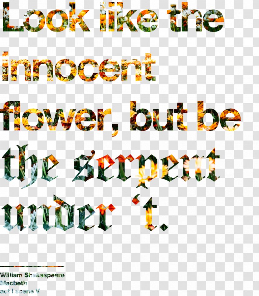 Look Like The Innocent Flower, But Be Serpent Under ’t. Macbeth T-shirt Art - Child - Tshirt Transparent PNG