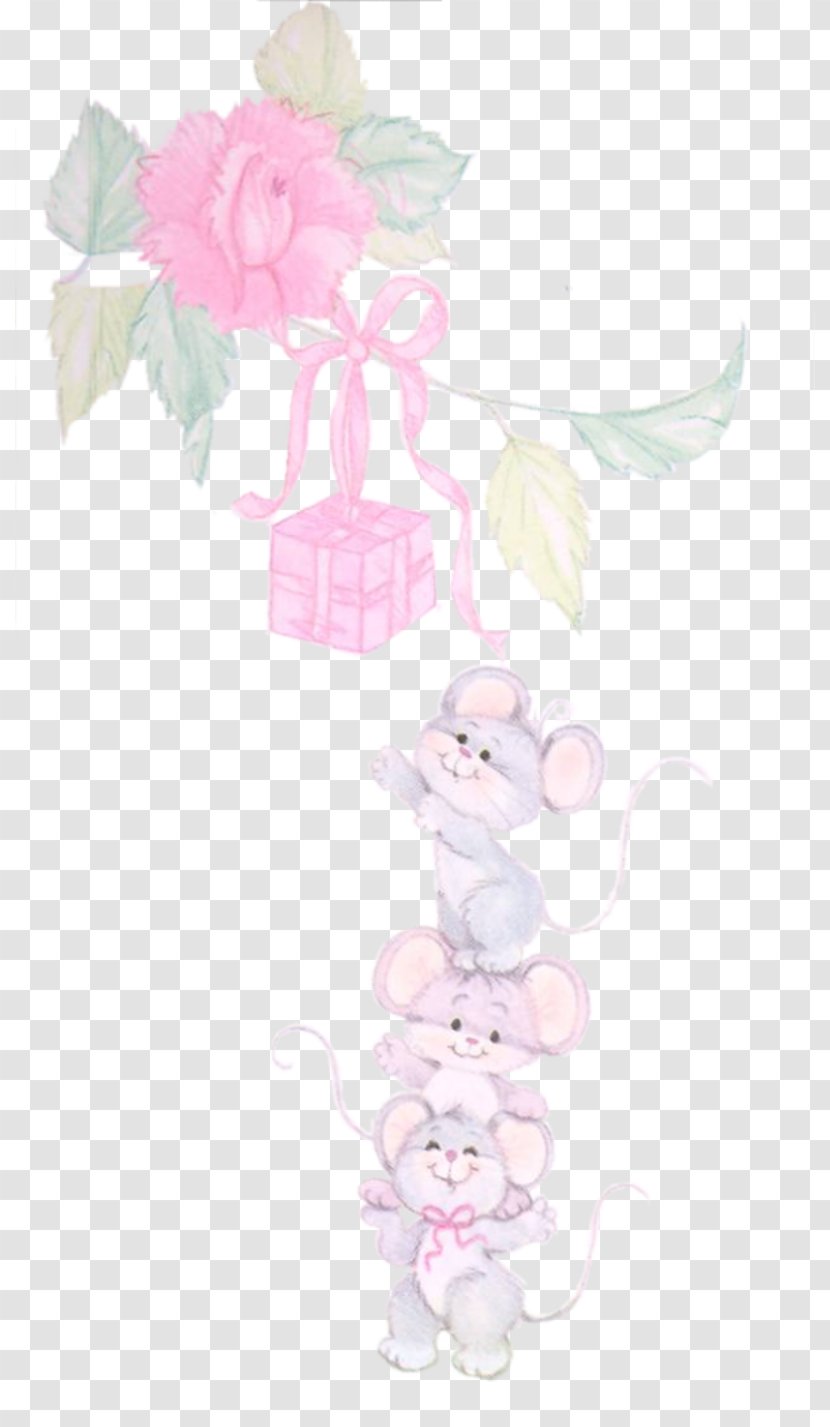 Pink M Character - Flower - Souris Transparent PNG