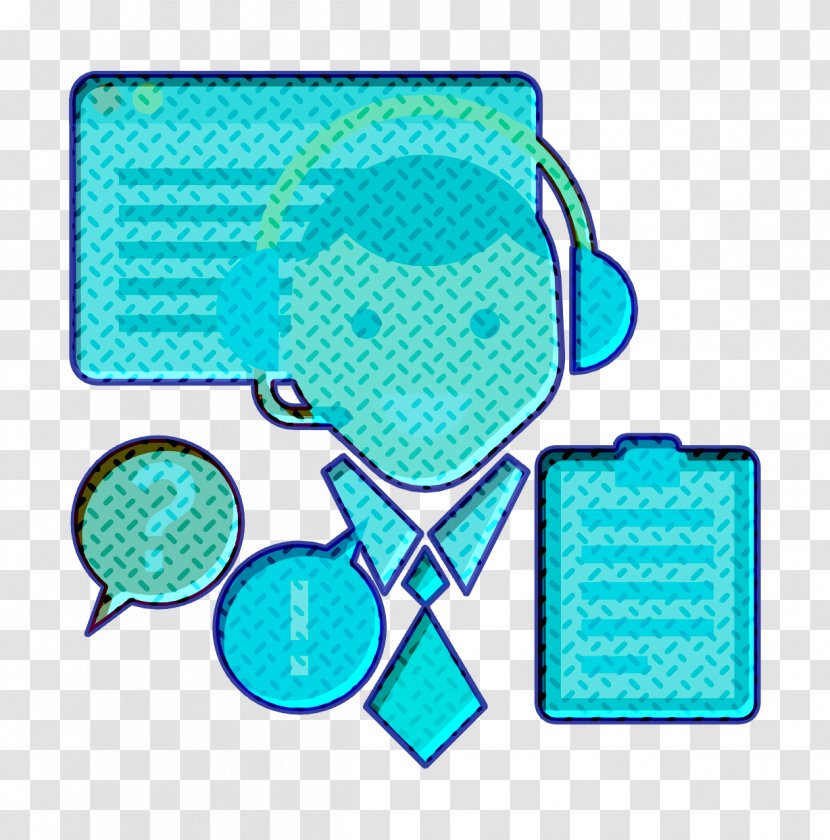 E-commerce And Shopping Elements Icon Customer Service Support - E Commerce - Aqua Turquoise Transparent PNG