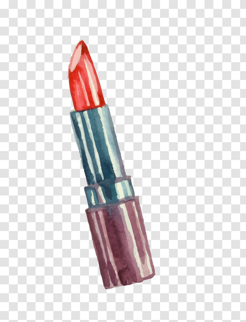 Lipstick Make-up Watercolor Painting Transparent PNG