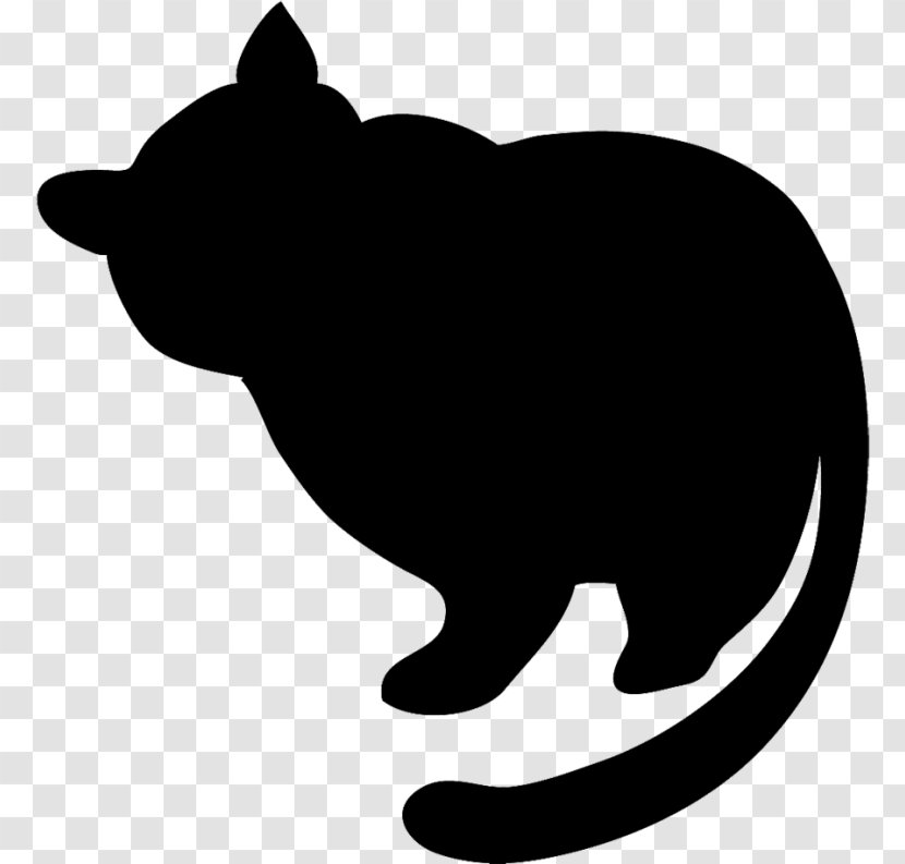 Black Cat Cartoon Drawing Clip Art - Silhouette Transparent PNG