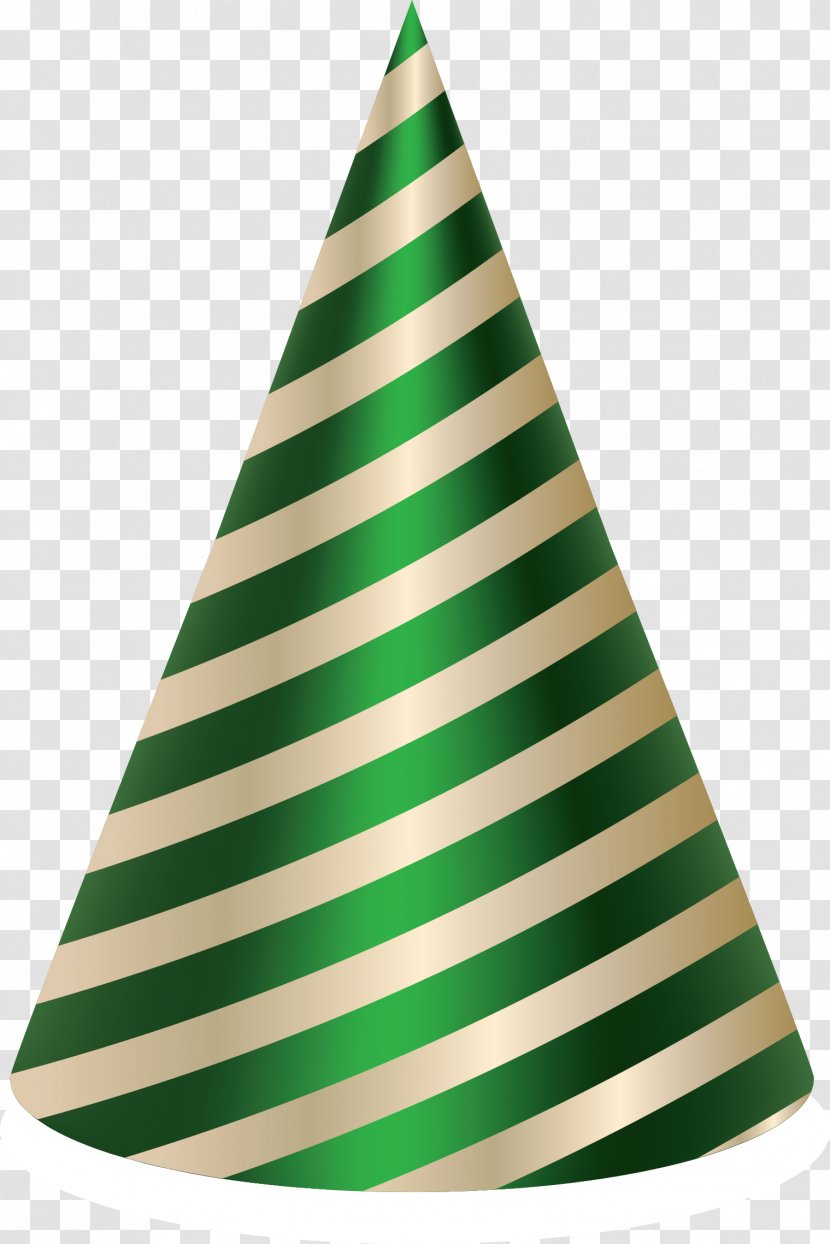 Cone Hat Christmas - Green - Colorful Hats Vector Transparent PNG