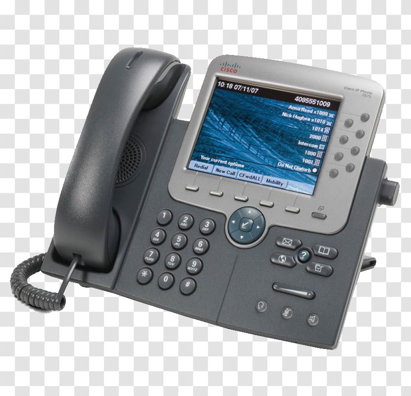 VoIP Phone Voice Over IP Telephone Cisco 7975G Unified Communications Manager - Technology - Call Transparent PNG