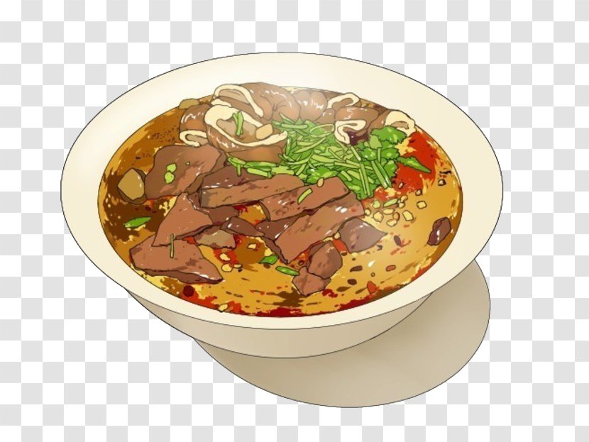 Beef Noodle Soup Dandan Noodles Japanese Cuisine Bunsik - Hand-painted Transparent PNG