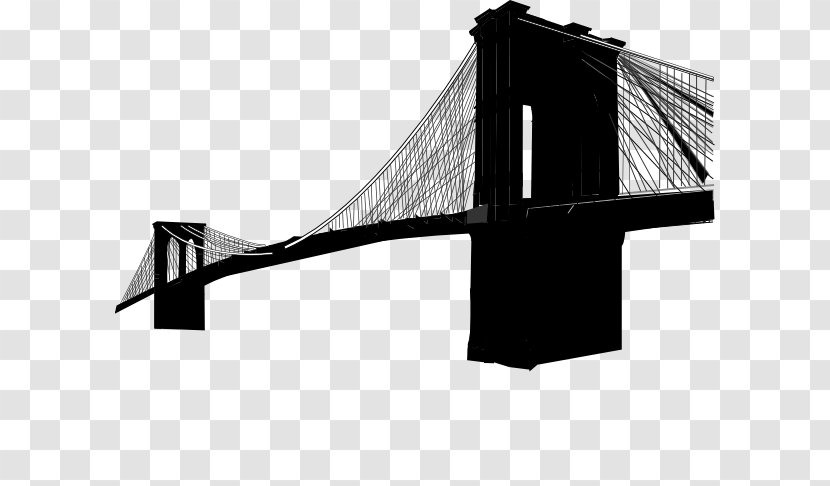 Brooklyn Bridge Clip Art Mackinac Queensboro - Black And White - Verrazano Transparent PNG