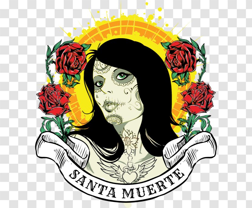 T-shirt Stock Photography - Label - Santa Muerte Transparent PNG