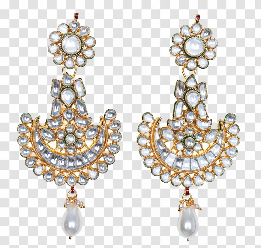 Pearl Earring Jewellery Kundan Jewelry Design - Indian Transparent PNG