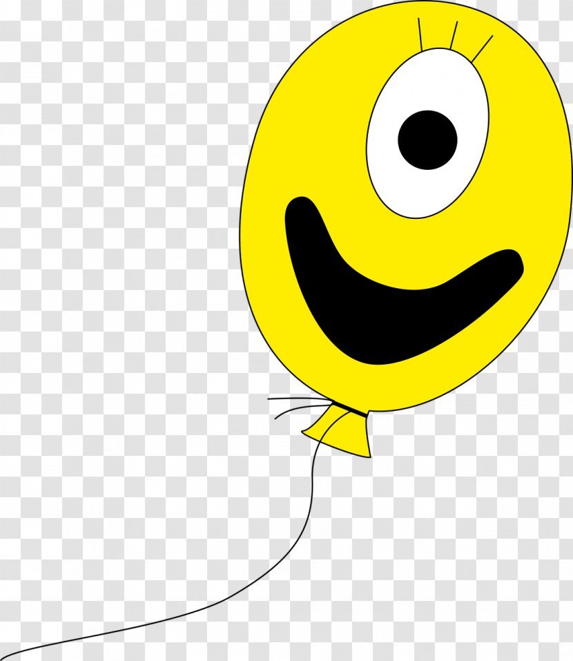 Smiley Yellow Balloon Clip Art - Birthday Transparent PNG