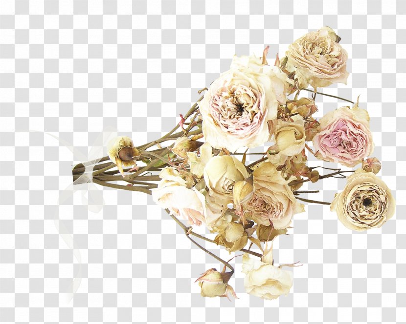 Rose Floral Design Flower Bouquet Nosegay - Wreath - Golden Transparent PNG