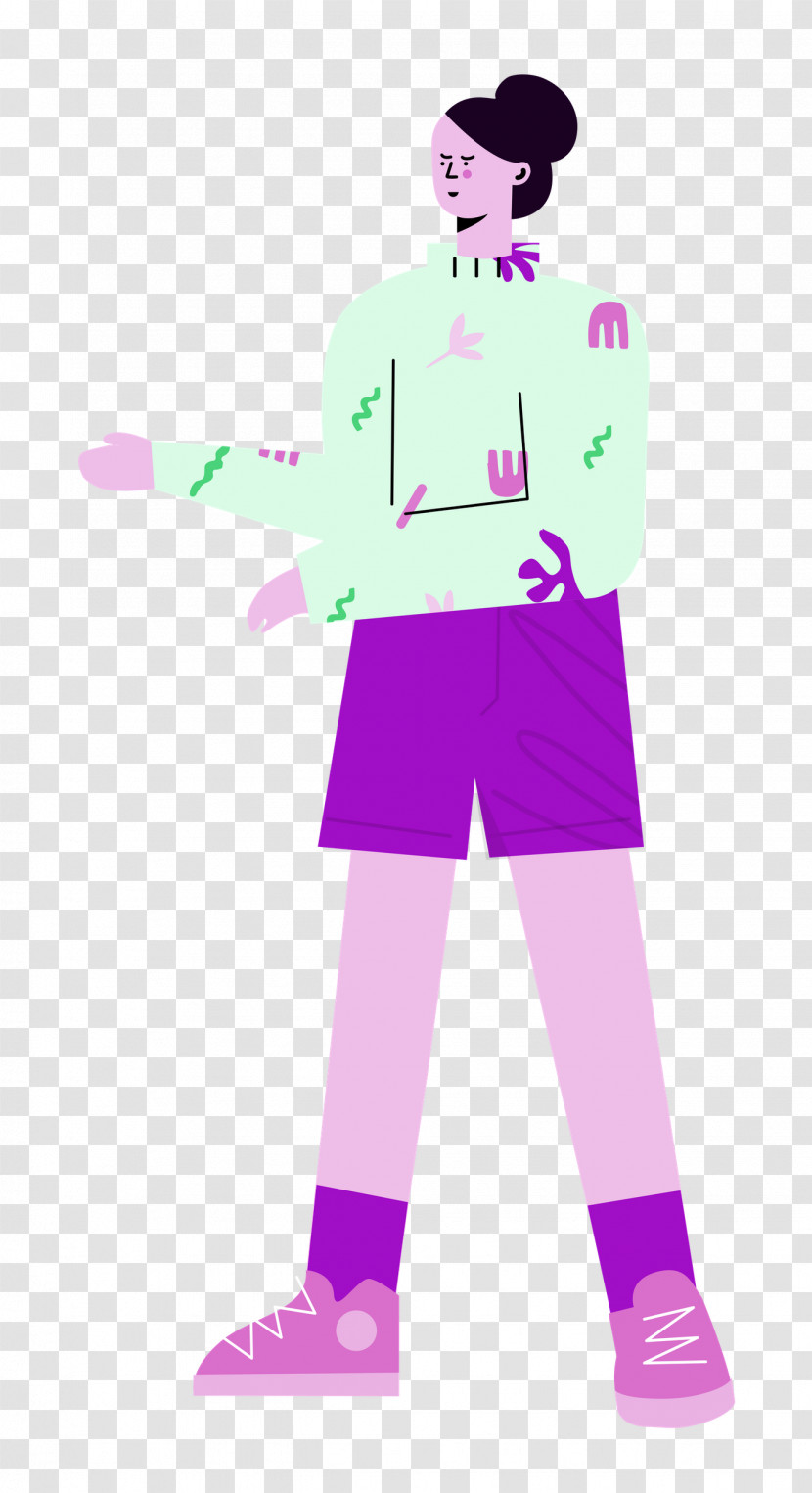 Standing Shorts Woman Transparent PNG