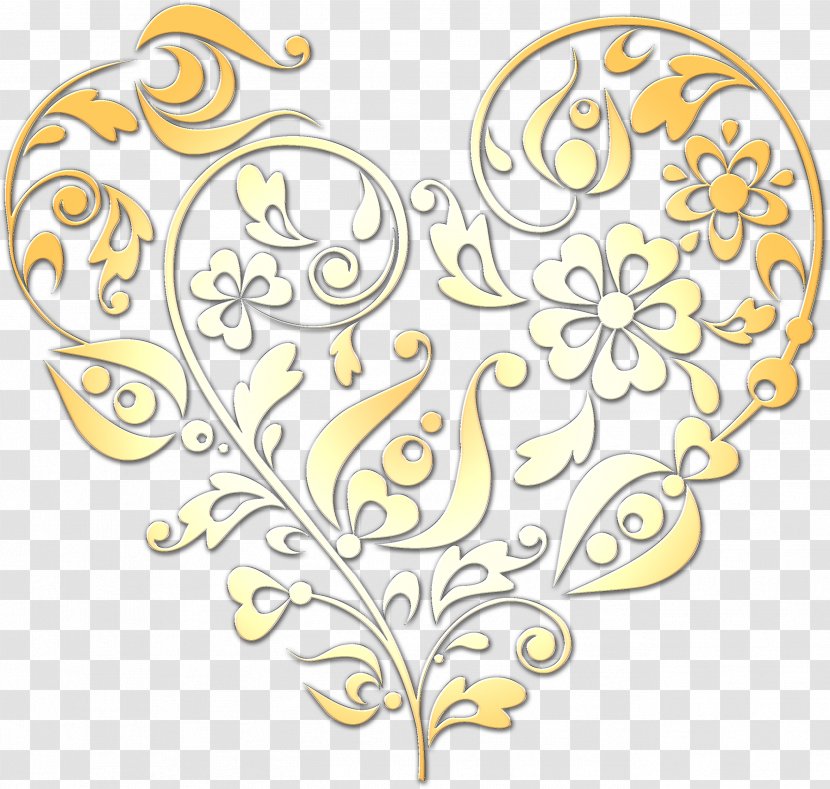 Visual Arts - Flower - Gold Heart Transparent PNG