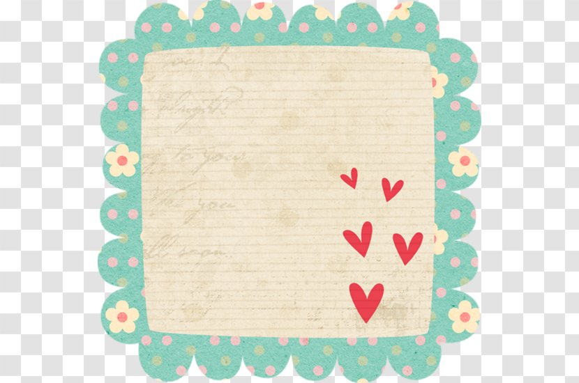 Paper Place Mats Rectangle Heart Font - Placemat - Etiquette Transparent PNG