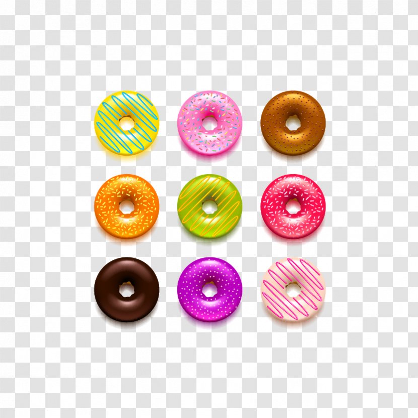 Doughnut Glaze Royalty-free Clip Art - Candy - Colored Donut Transparent PNG