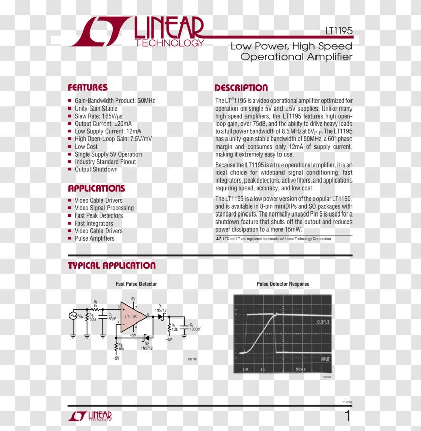 Datasheet Linear Technology Low-dropout Regulator Operational Amplifier Electronics - Lowdropout - 电商 Transparent PNG