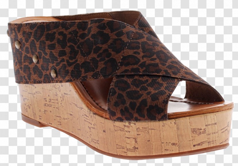 Sandal Leopard Shoe Wedge Animal Print Transparent PNG