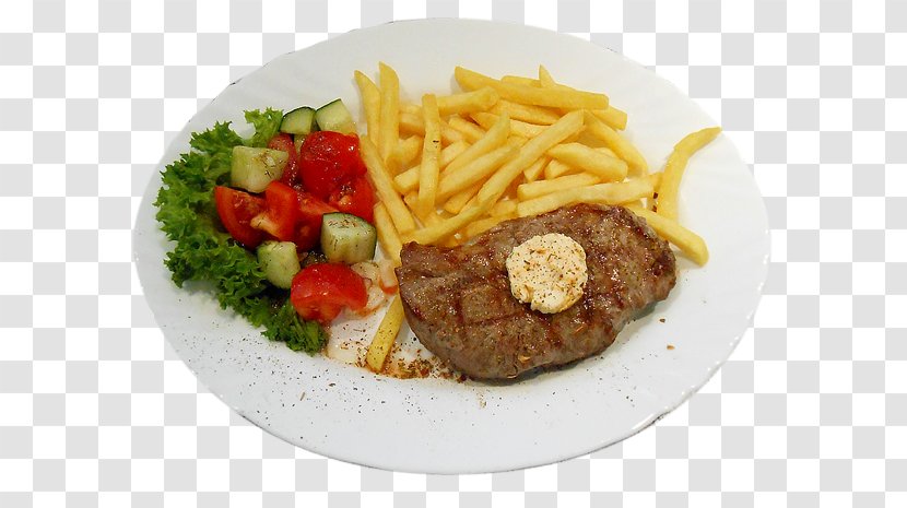 French Fries Steak Frites European Cuisine Full Breakfast - Salisbury - Grilled Transparent PNG
