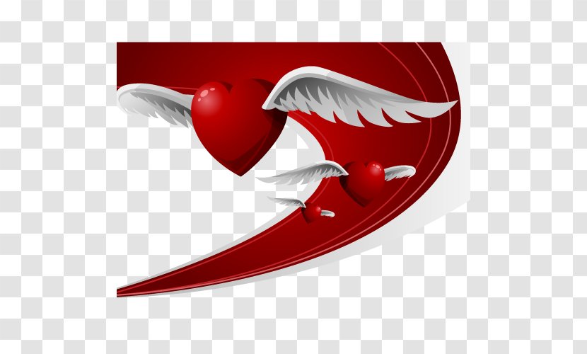 Valentines Day February 14 Wallpaper - Heart - Vector Red Wings Transparent PNG