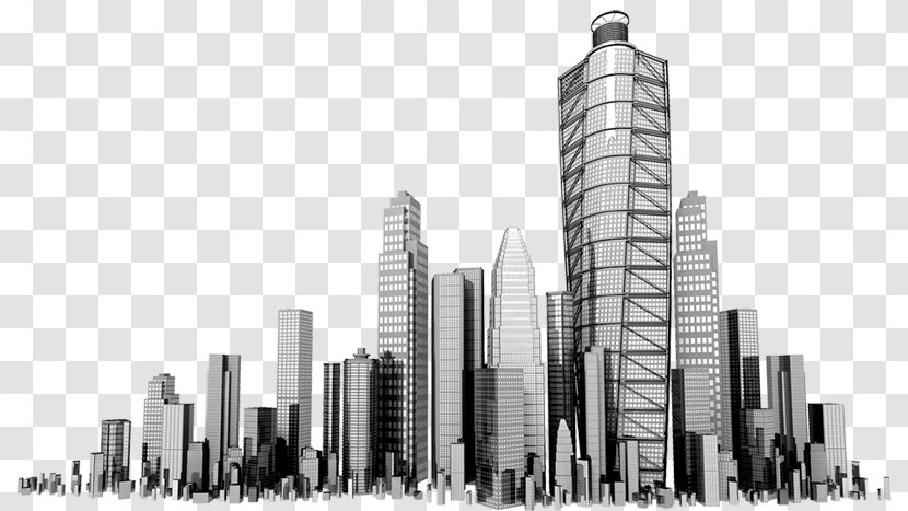 Skyscraper Building Business Company - Monochrome Photography - Skyscrapers Transparent PNG