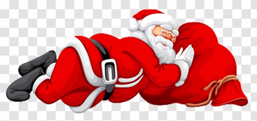 Santa Claus Christmas Cartoon Sleep Clip Art - Ornament Transparent PNG