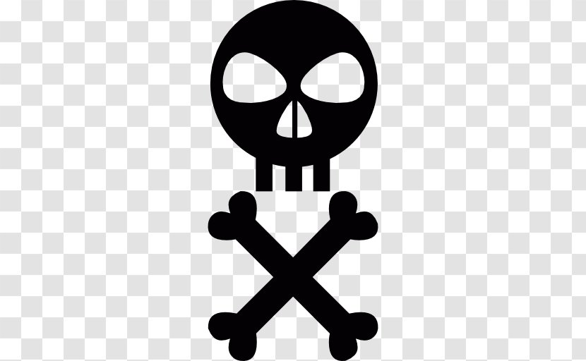 Human Skull Symbolism Sign Cross - Black And White - Symbol Transparent PNG