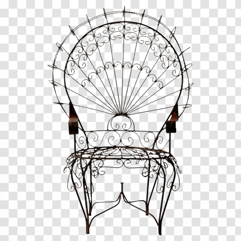 Garden Furniture Wrought Iron Chair - Structure Transparent PNG