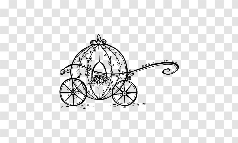 Carriage Horse And Buggy Clip Art - Black White - Hand Painted Pumpkin Cart Transparent PNG