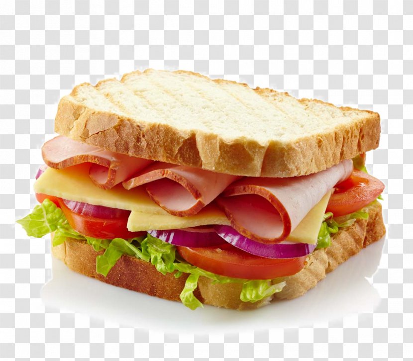 Sausage Ham And Cheese Sandwich - Bacon - Delicious Breakfast Food Transparent PNG