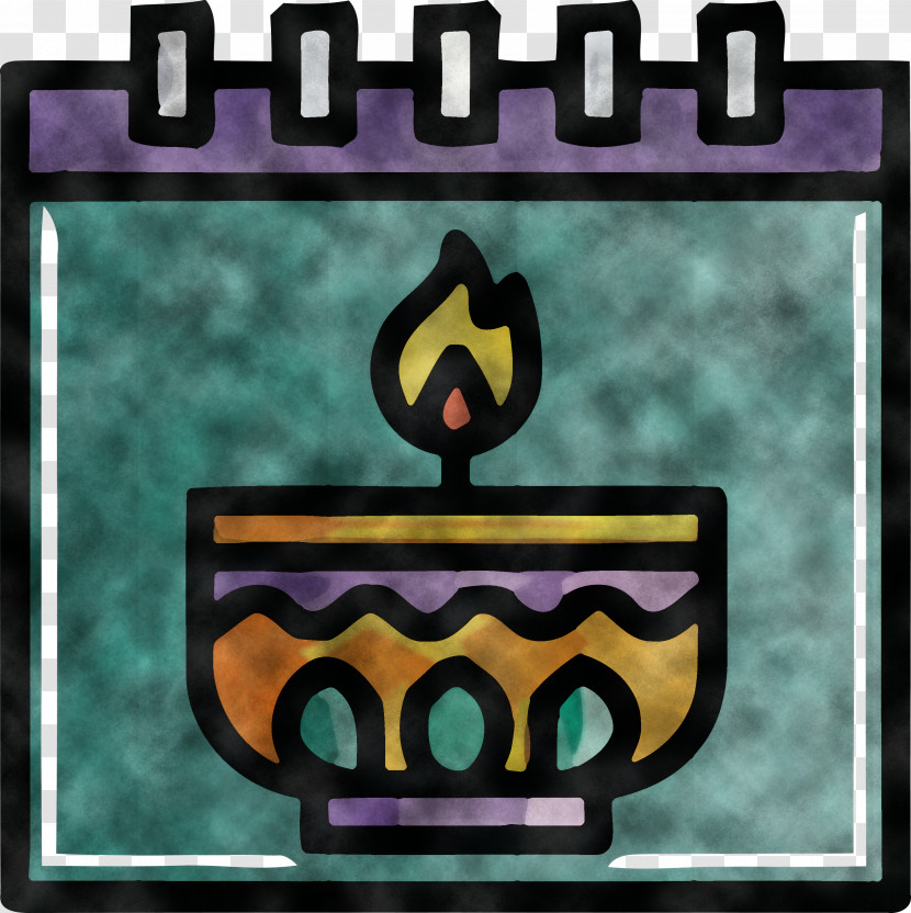 Green Purple Teal Candle Holder Menorah Transparent PNG