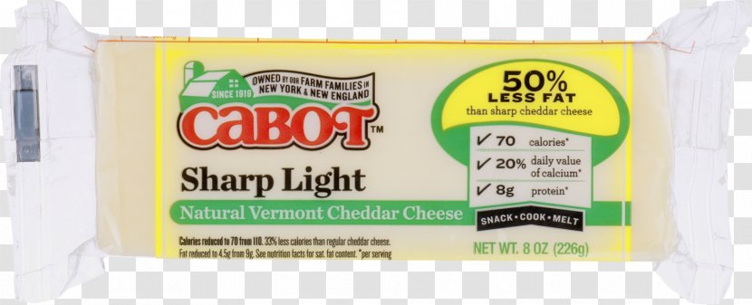 Cheddar Cheese Cabot Creamery Mozzarella - Nutrition Facts Label Transparent PNG