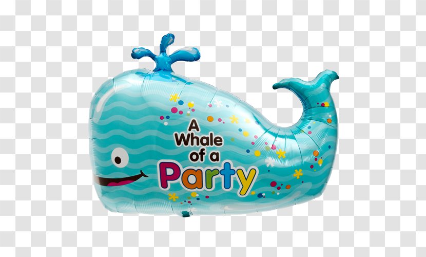 Mylar Balloon Party Birthday Toy - Whale Watercolor Transparent PNG