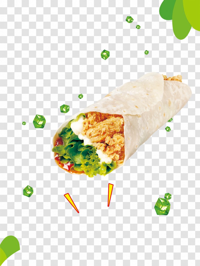 Burrito Wrap KFC Chicken Meat Spring Roll - Dish - Creative Figure Transparent PNG