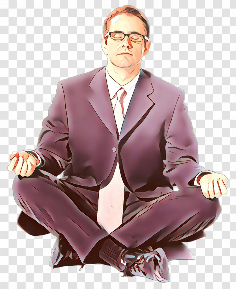 Sitting Purple Male Suit Gentleman Transparent PNG