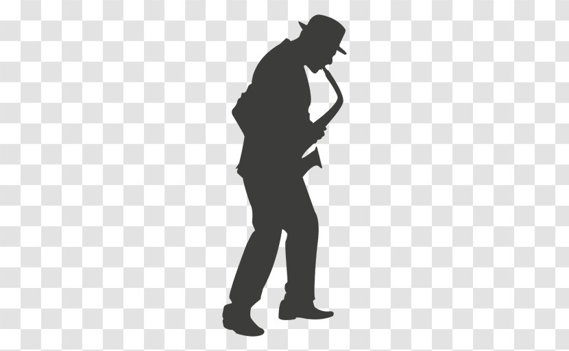 Silhouette Saxophone Musician - Cartoon - Jazz Transparent PNG