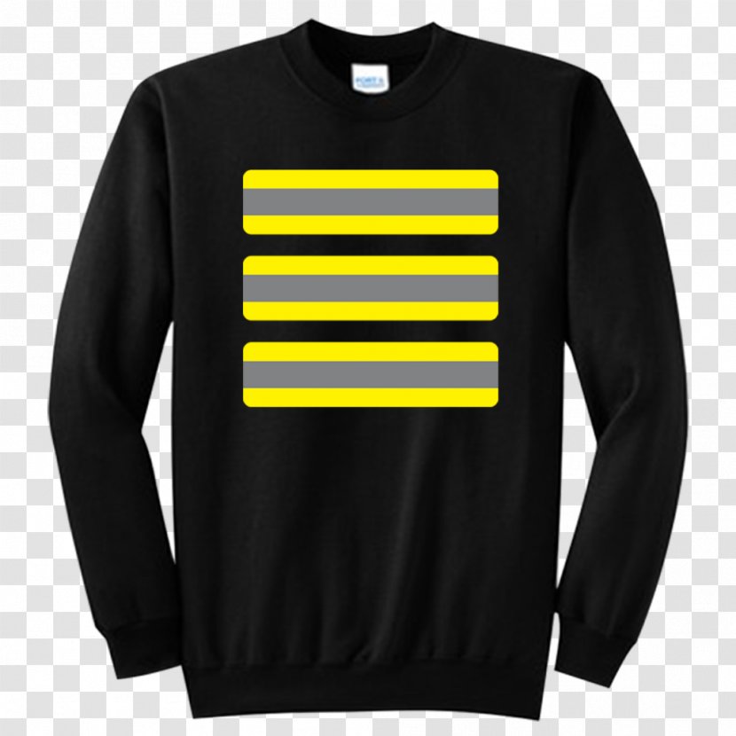 T-shirt Sleeve Hoodie Sweater Crew Neck - Sweatshirt - Black And Yellow Stripes Transparent PNG