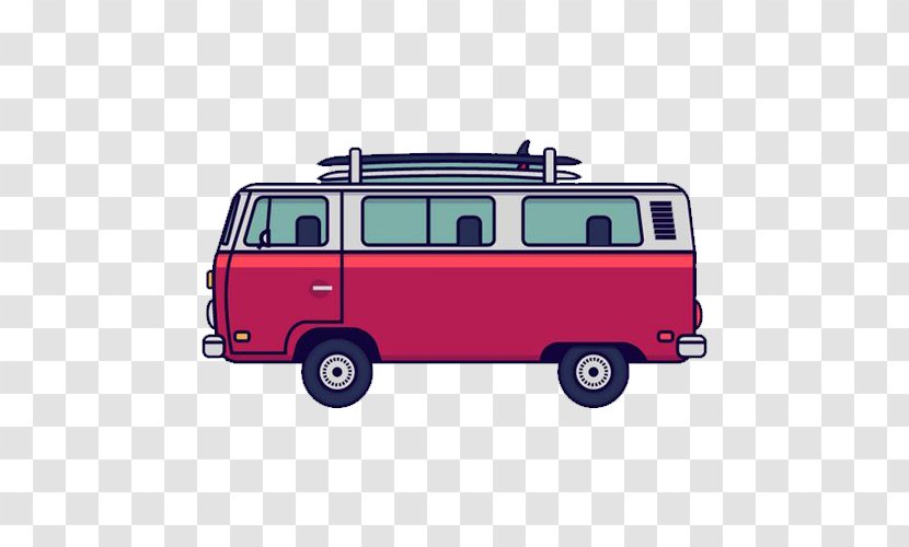 Volkswagen Type 2 Bus Car Public Transport - Emergency Vehicle - Red Transparent PNG
