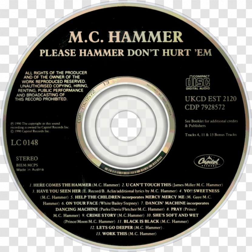 Compact Disc Brand Disk Storage - Dvd - MC HAMMER Transparent PNG