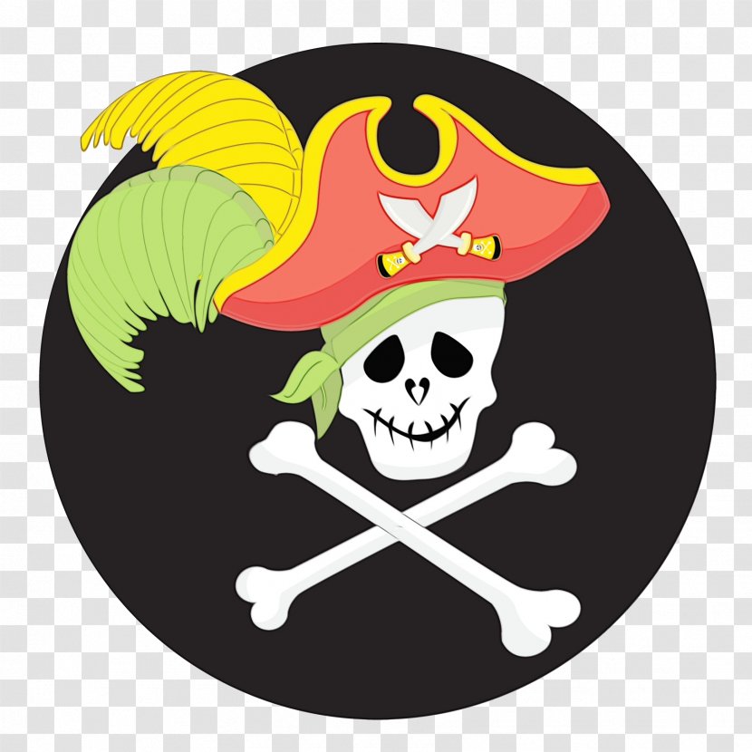 Skull Yellow Bone Cartoon Plate - Skeleton Flag Transparent PNG