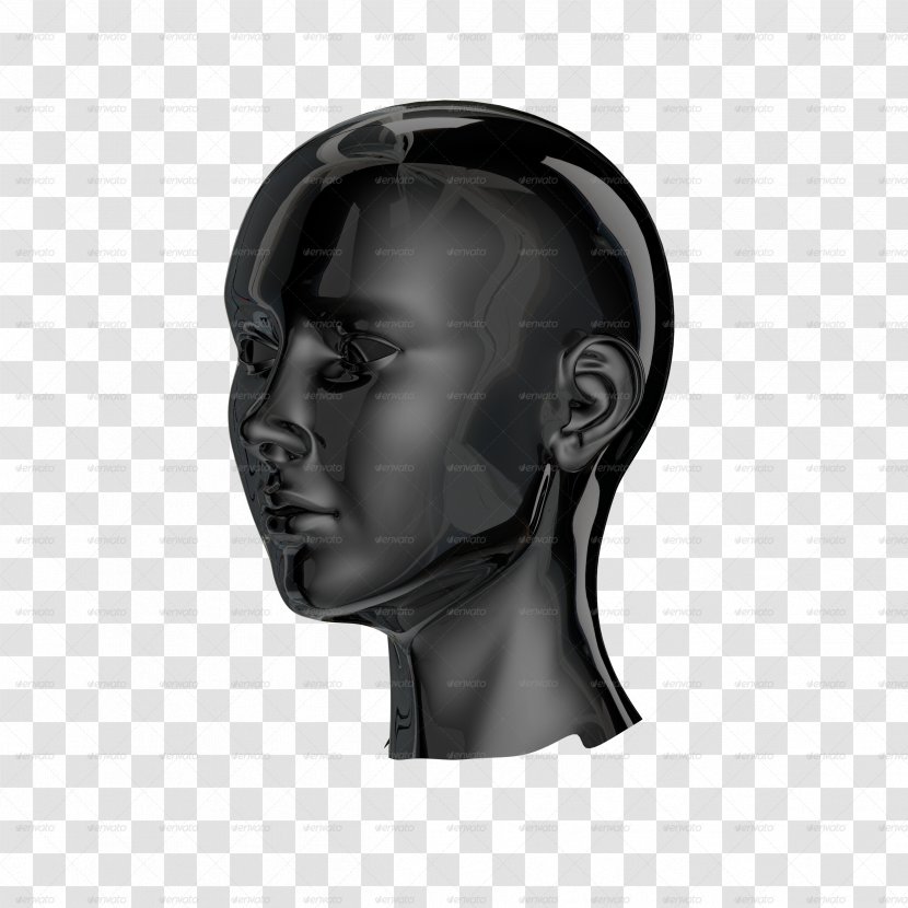 Forehead Chin Audio Jaw - Black And White - Design Transparent PNG