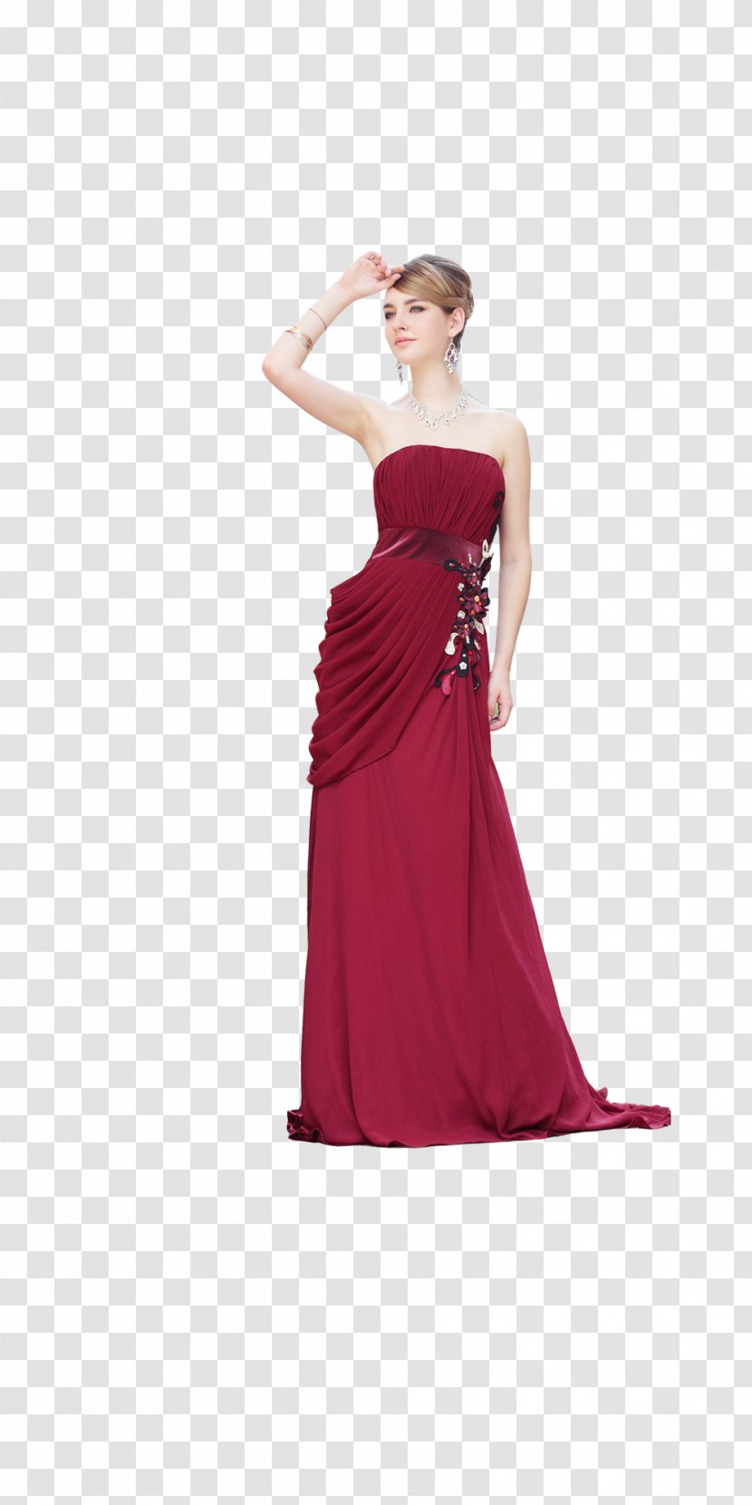 Red Wine Wedding Dress - Cartoon - Beauty Transparent PNG