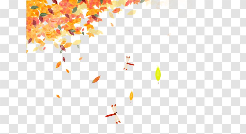 Autumn Leaf Color Deciduous Yellow - Leaves Dragonfly Transparent PNG