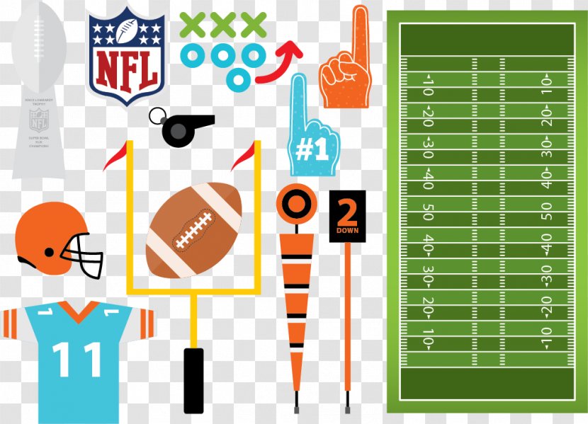 American Football NFL Euclidean Vector - Play - Design Elements Material, Transparent PNG