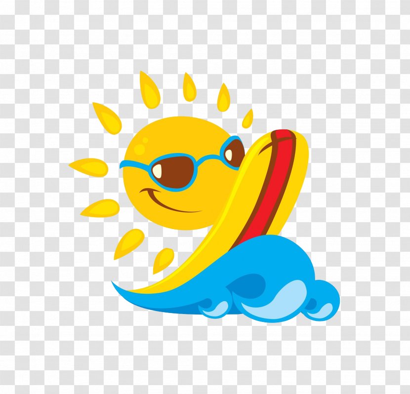 Royalty-free Stock Illustration - Line Art - Cartoon Surfing The Sun Transparent PNG